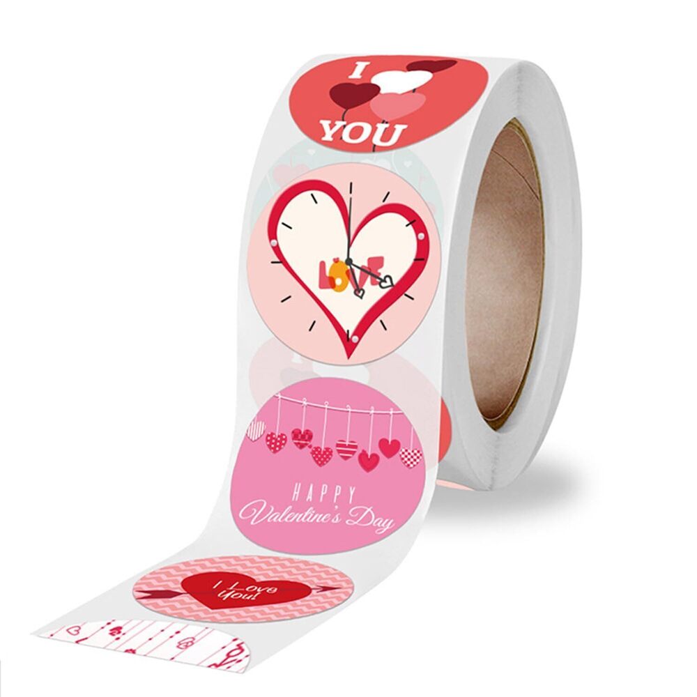 6391 500pcs/roll Heart Shape Labels Love Heart Stickers Love Scrapbooking